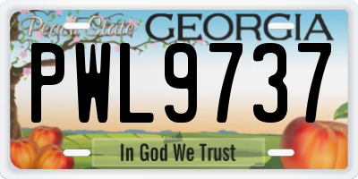 GA license plate PWL9737