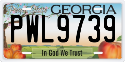 GA license plate PWL9739