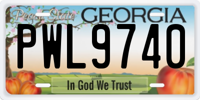 GA license plate PWL9740