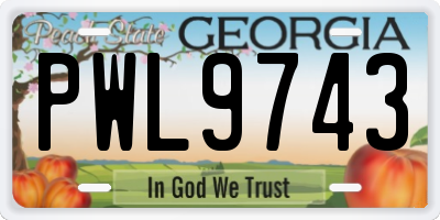 GA license plate PWL9743