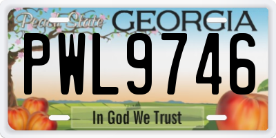 GA license plate PWL9746