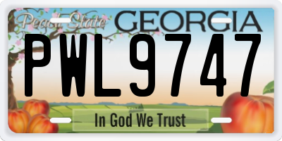 GA license plate PWL9747