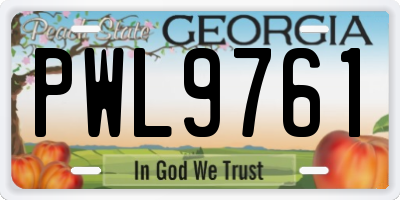 GA license plate PWL9761