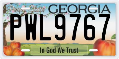 GA license plate PWL9767
