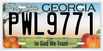 GA license plate PWL9771