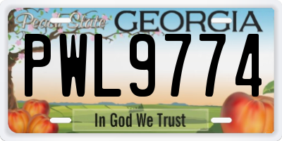 GA license plate PWL9774