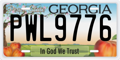 GA license plate PWL9776