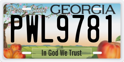 GA license plate PWL9781