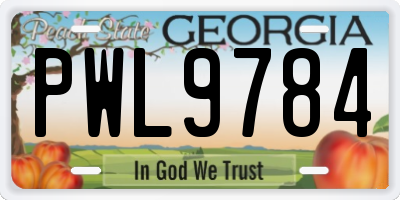 GA license plate PWL9784
