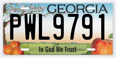 GA license plate PWL9791