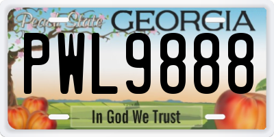 GA license plate PWL9888