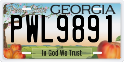 GA license plate PWL9891