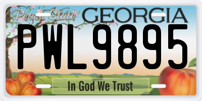 GA license plate PWL9895
