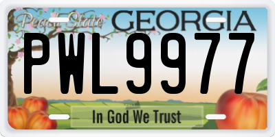 GA license plate PWL9977