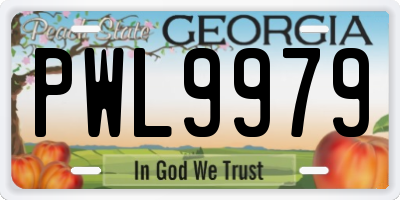 GA license plate PWL9979