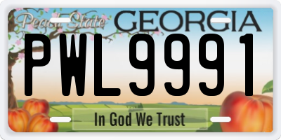 GA license plate PWL9991