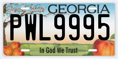 GA license plate PWL9995