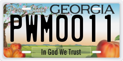 GA license plate PWM0011