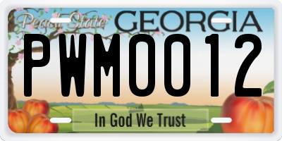 GA license plate PWM0012