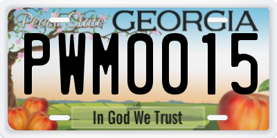 GA license plate PWM0015