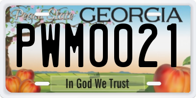 GA license plate PWM0021
