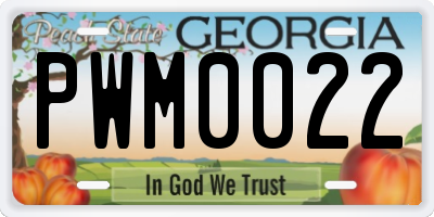 GA license plate PWM0022