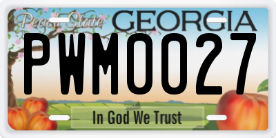 GA license plate PWM0027