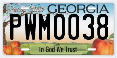 GA license plate PWM0038