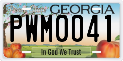 GA license plate PWM0041
