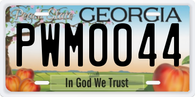 GA license plate PWM0044