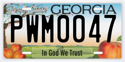 GA license plate PWM0047
