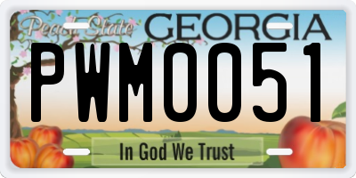 GA license plate PWM0051