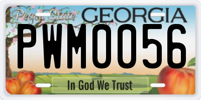 GA license plate PWM0056