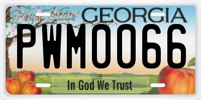 GA license plate PWM0066