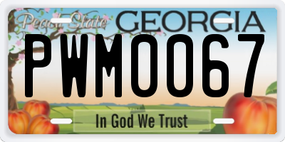GA license plate PWM0067
