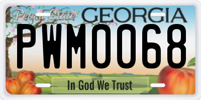 GA license plate PWM0068