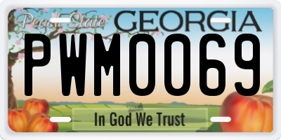 GA license plate PWM0069