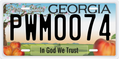 GA license plate PWM0074