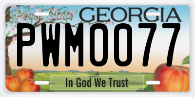 GA license plate PWM0077