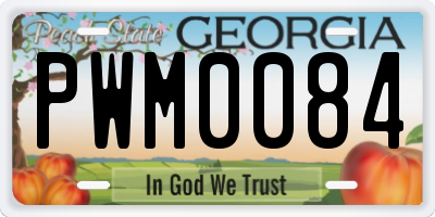GA license plate PWM0084