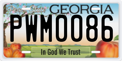 GA license plate PWM0086