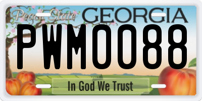 GA license plate PWM0088