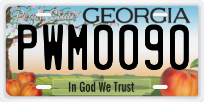 GA license plate PWM0090