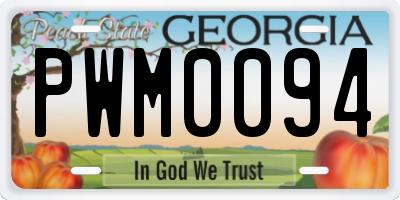 GA license plate PWM0094