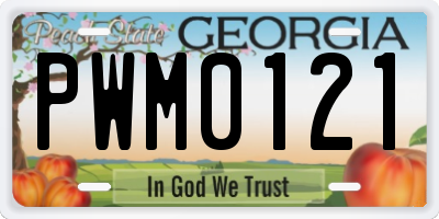 GA license plate PWM0121