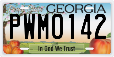 GA license plate PWM0142