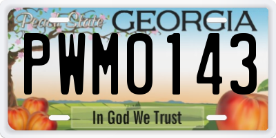 GA license plate PWM0143