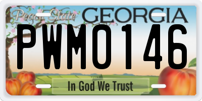 GA license plate PWM0146
