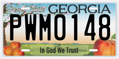 GA license plate PWM0148
