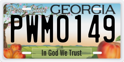 GA license plate PWM0149